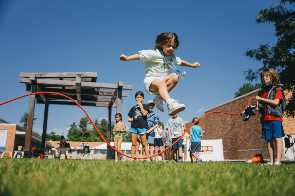 Girl playing jump rope