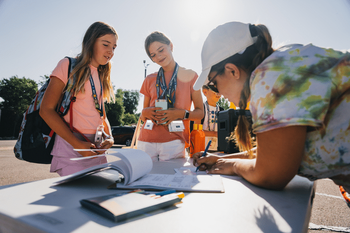 Campers registering